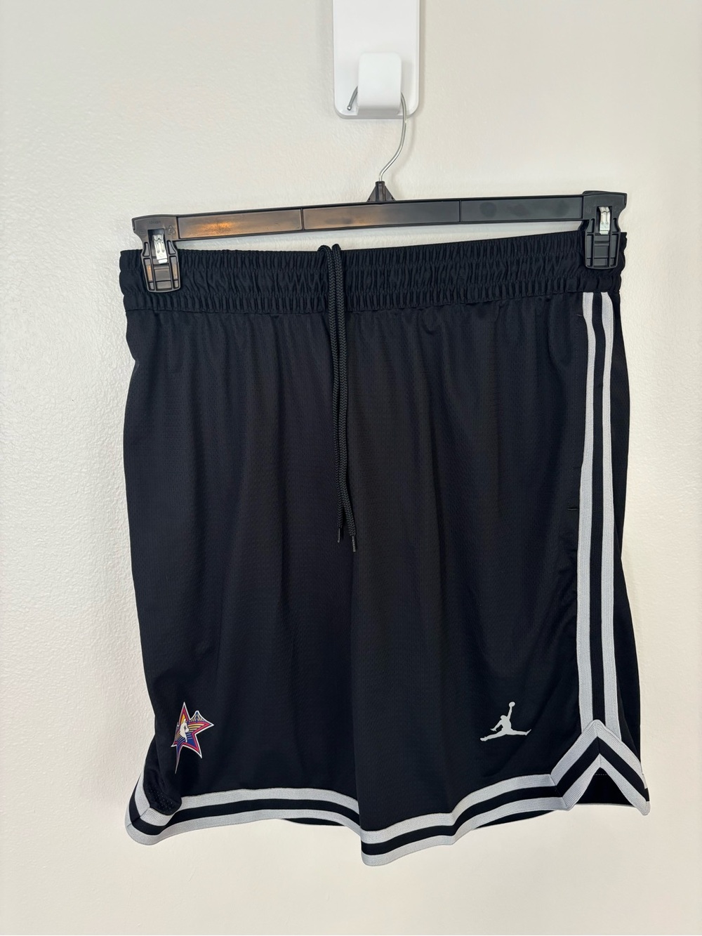 Jordan NBA All-Star Black Basketball Shorts with White Trim - Picture 4 of 7